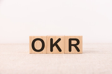 OKR - Objective Key Results acronym, business concept background