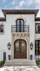 A blend of vintage charm and architectural influence in a face   AI generated illustration