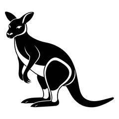 kangaroo with baby, black kangaroo silhouette vector illustration,icon,svg,animal characters,Holiday t shirt,Hand drawn trendy Vector illustration,kangaroo on black background