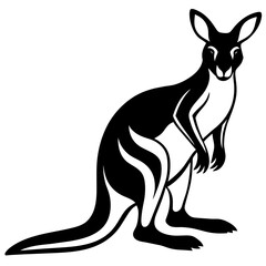 kangaroo with baby, black kangaroo silhouette vector illustration,icon,svg,animal characters,Holiday t shirt,Hand drawn trendy Vector illustration,kangaroo on black background