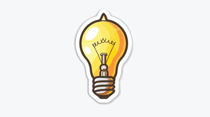 Light bulb cartoon picture sticker idealogo.vector flat