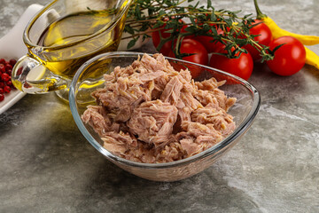 Canned tuna fillet for salad
