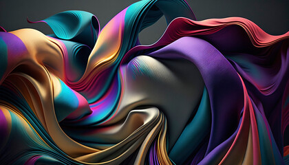 Wafting Colorful Cloth