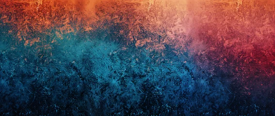 Fotobehang Abstract Red to Blue Textured Gradient Background. Textured gradient background shifting from warm red to cool blue, creating an artistic and dramatic backdrop. © GustavsMD