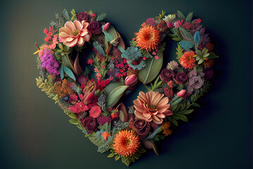 Abstract Heart Flowers
