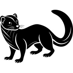 Mongoose with baby, black Mongoose silhouette vector illustration,icon,svg,animal characters,Holiday t shirt,Hand drawn trendy Vector illustration,kangaroo on black background