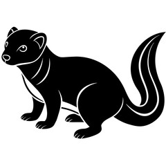 Mongoose with baby, black Mongoose silhouette vector illustration,icon,svg,animal characters,Holiday t shirt,Hand drawn trendy Vector illustration,kangaroo on black background