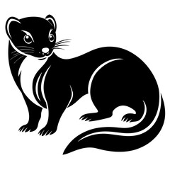 Mongoose with baby, black Mongoose silhouette vector illustration,icon,svg,animal characters,Holiday t shirt,Hand drawn trendy Vector illustration,kangaroo on black background