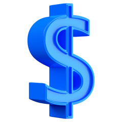 Dollar Symbol Blue 3d Render