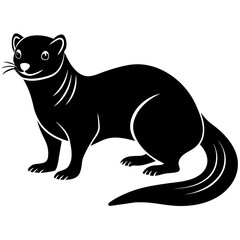 Mongoose with baby, black Mongoose silhouette vector illustration,icon,svg,animal characters,Holiday t shirt,Hand drawn trendy Vector illustration,kangaroo on black background