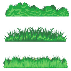 Obraz premium Grass Cartoon Illustration Vector. Grass Element Decoration Nature