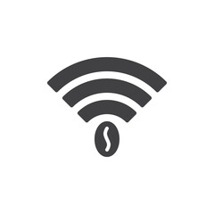 Coffee shop wifi vector icon