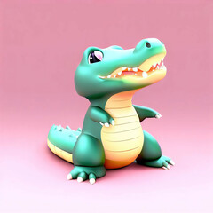 Fototapeta premium 3D furry forest animal with beautiful colors and white background. with Generative AI technology 