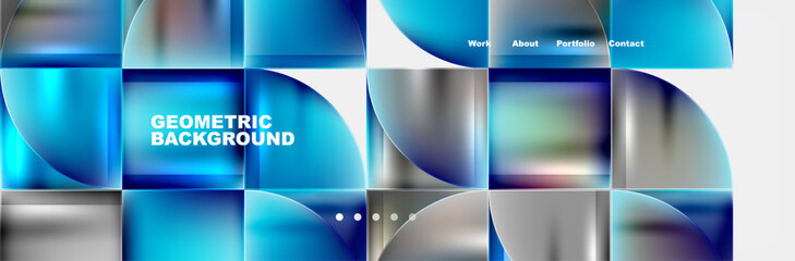 Circle triangle geometric web site page template. Vector Illustration For Wallpaper, Banner, Background, Card, Book Illustration, landing page