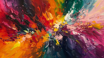 Vibrant abstract composition of gorgeous oil colors.