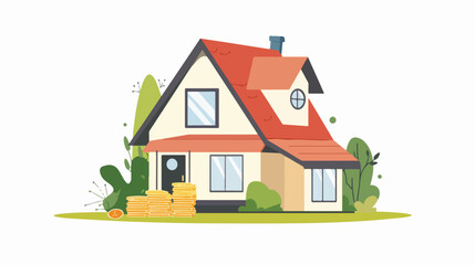 Mortgage Saving to buy home vector illustration concep