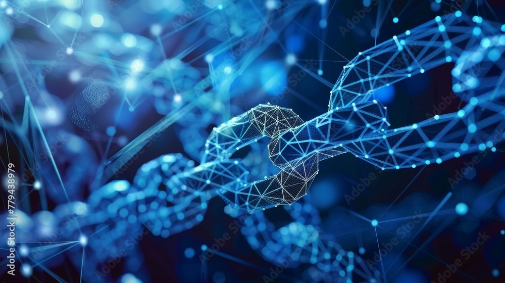 Poster using blockchain technology for secure health data management ai generated illustration