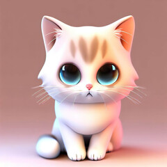 3D furry forest animal with beautiful colors and white background. with Generative AI technology	