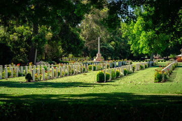 Fototapeta na wymiar Landscapes in Springvale Botanical Cemetery, Melbourne, Australia