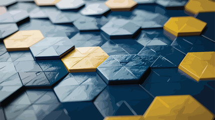 Rendering of the flag of Sweden on a hexagonal pattern