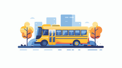 School bus icon design template vector illustration flat