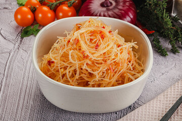 Asian spicy glass noodle salad