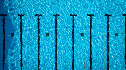 Top view in swimming pool background