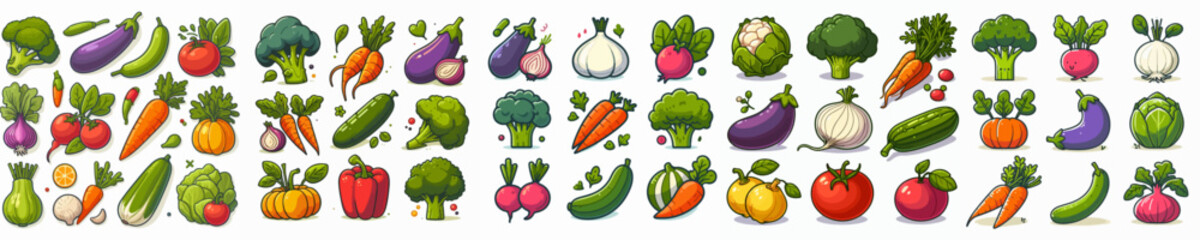 vector set of assorted vegetables