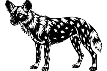 african wild dog silhouette vector illustration