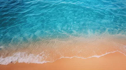 Fotobehang Tranquil beach with azure waters welcoming peace, AI Generative. © Alisa