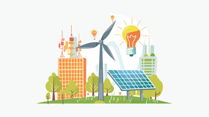 Solar energy business.Renewable ecological technology.