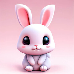 Fototapeta premium 3D forest animal with beautiful colors and white background. with Generative AI technology 