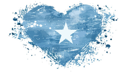 Somalian flag heartshaped grunge background. Vector isolated