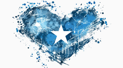 Somalian flag heartshaped grunge background. Vector isolated - obrazy, fototapety, plakaty