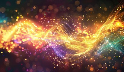 Abstract background with bright lights and blurs