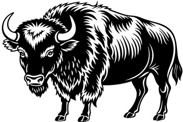 bison silhouette vector illustration