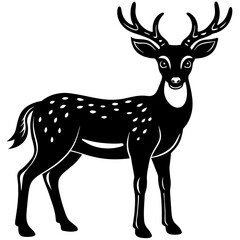 deer silhouette vector, black deer  silhouette vector illustration,icon,svg,deer  characters,Holiday t shirt,Hand drawn trendy Vector illustration,deer  on black background