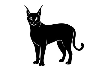 caracal silhouette vector illustration