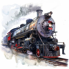 Naklejka premium Steam train at the old time
