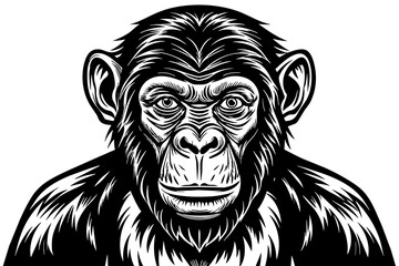 chimpanzee silhouette vector illustration
