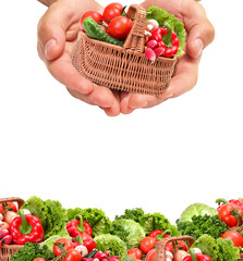 Vegetables in a basket isolated