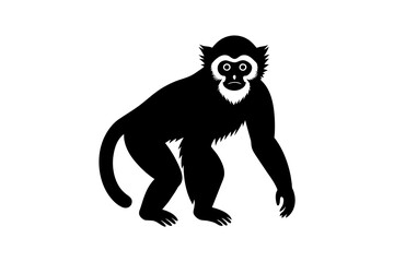 gibbon silhouette vector illustration