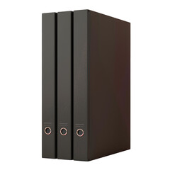 A black binder with two rings