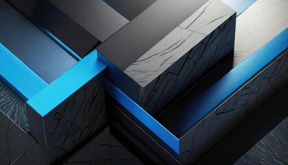 Background Design, Abstract Geometric Blocks Blue
