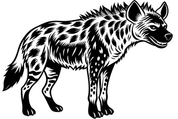 hyena silhouette vector illustration - obrazy, fototapety, plakaty