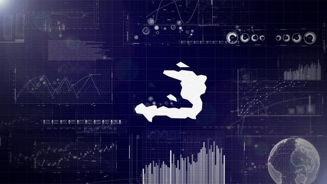 Haiti Country Corporate Background With Abstract Elements Of Data analysis charts I Showcasing Data analysis technological Video with globe,Growth,Graphs,Statistic Data of Haiti Country