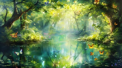 Mystical Forest Reflections./n