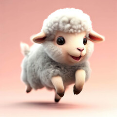 3D furry forest animal with beautiful colors and white background. with Generative AI technology	