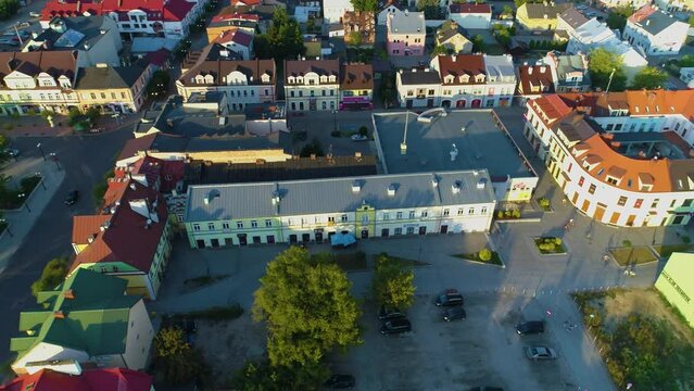 Plac Wolnosci Centrum Biala Podlaska Downtown Aerial View Poland