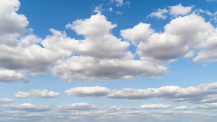 beautiful blue sky with white cumulus clouds for abstract background